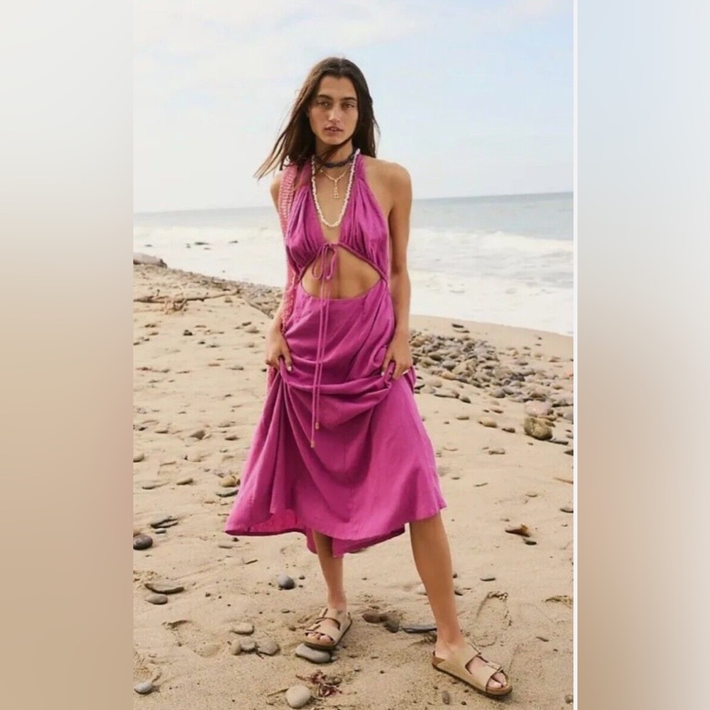 NWT FREE PEOPLE GOT A CRUSH MIDI DRESS - Picture 2 of 4
